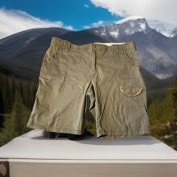 Gitano Cargo Shorts Women's 22W 98% Cotton‎ 2% Spandex Brown - Picture 1 of 5